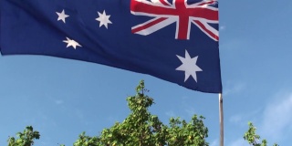 澳大利亚国旗，全高清视频，巴厘岛，印度尼西亚，东南亚