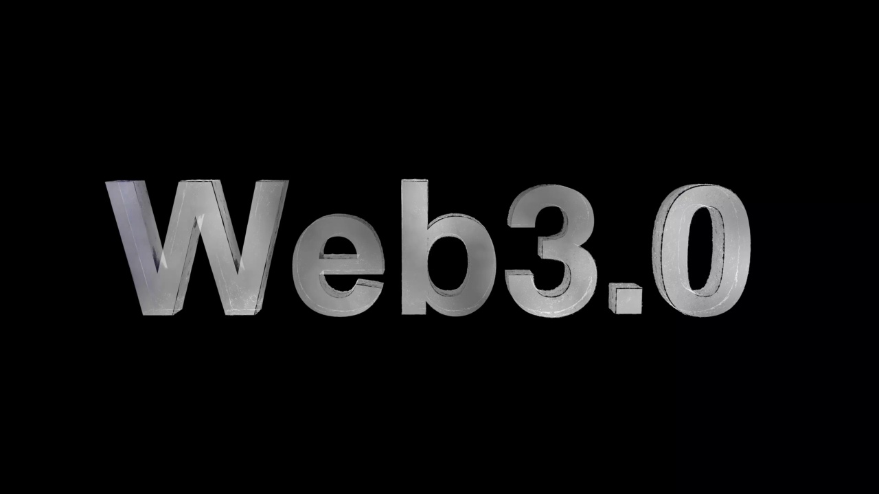 Web 3.0文本，3D动画。互联网和新技术的概念。
