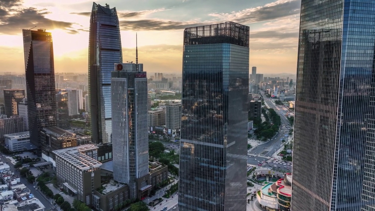 夕陽下的東莞CBD