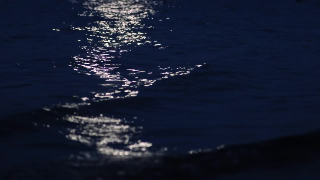 月光映在湖面上