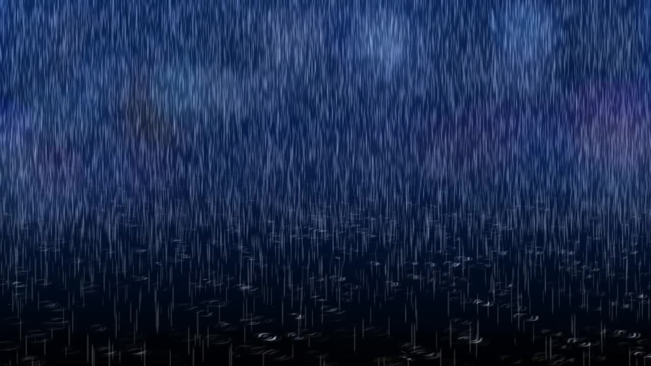 4k循环大角度的雨下落循环动画背景。