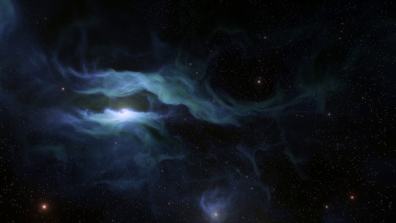 充满恒星的宇宙，蓝色星云和星系