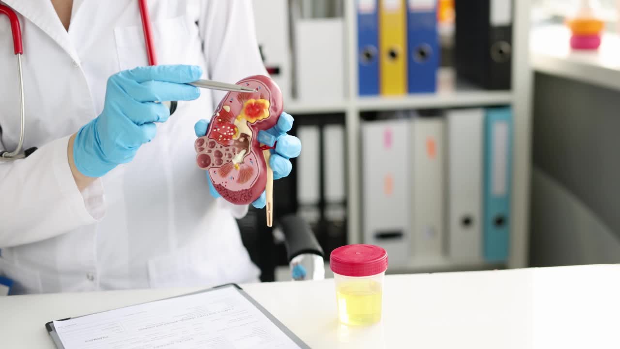 医生手中肾人体教育模型