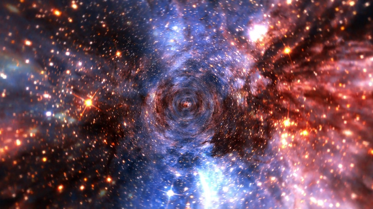 詳情圖-星際飛行，時間旅行跳躍在彩色的恒星超空間。4K,3D無縫循環(huán)超隧道或蟲洞科學數(shù)字背景。奇點、引力波和時空概念。