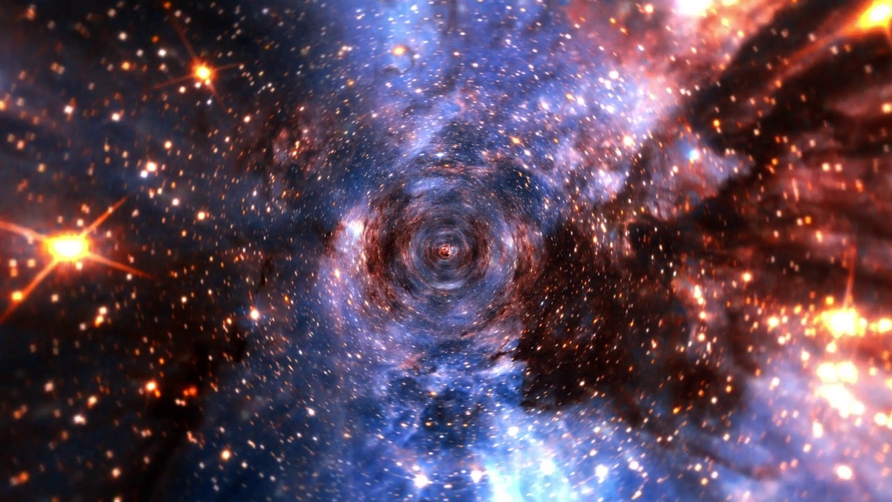 詳情圖-星際飛行，時間旅行跳躍在彩色的恒星超空間。4K,3D無縫循環(huán)超隧道或蟲洞科學數(shù)字背景。奇點、引力波和時空概念。