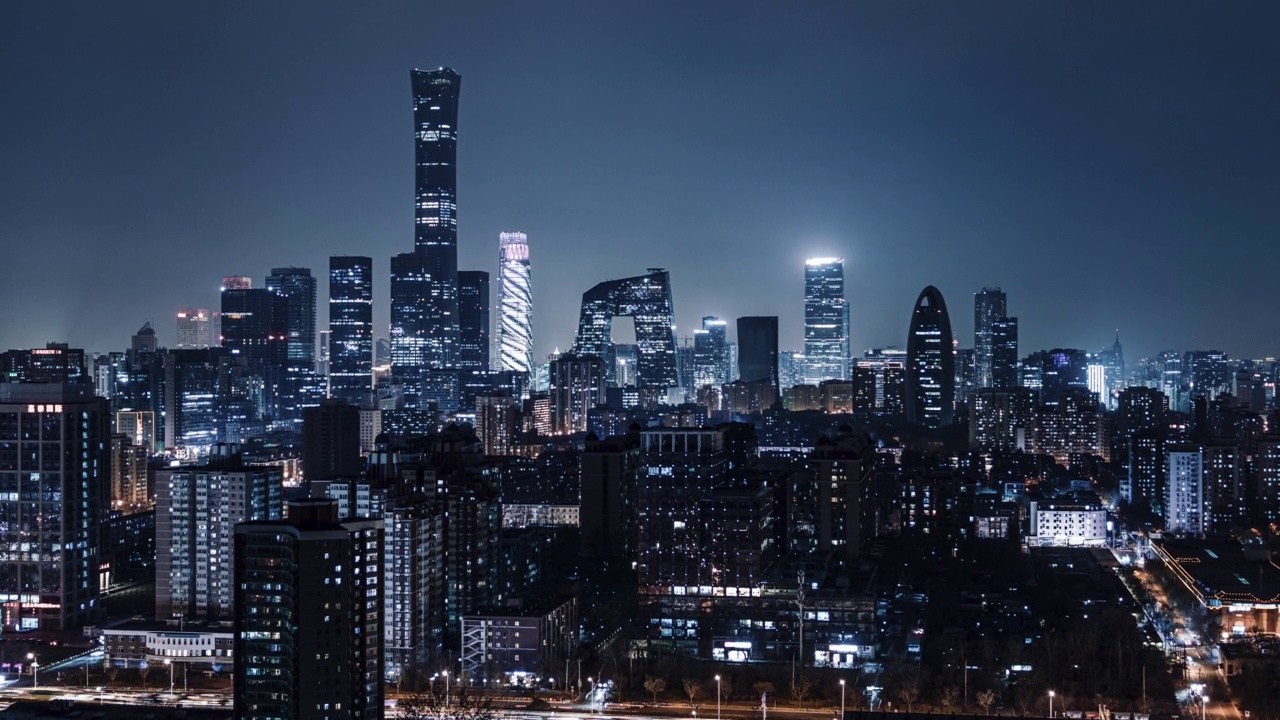 詳情圖-TU航拍北京天際線和市區(qū)夜景/北京，中國