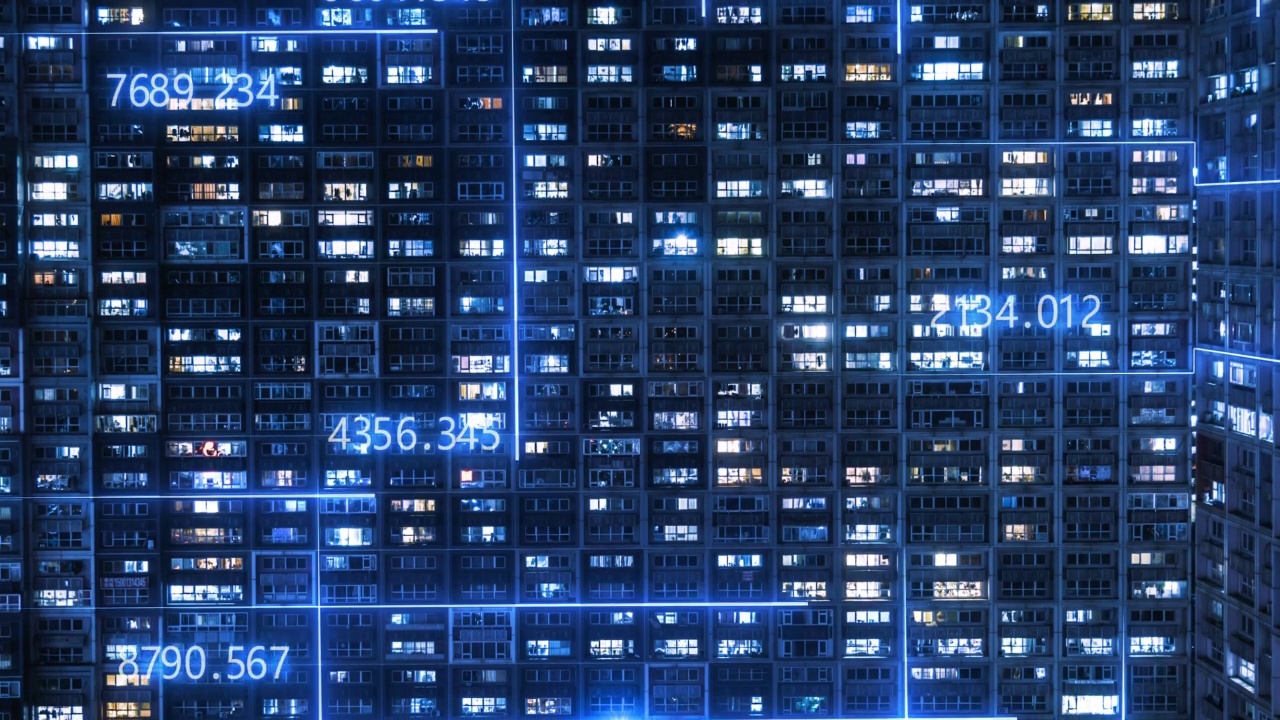 詳情圖-T/L,TD智慧城市，夜間住宅建筑