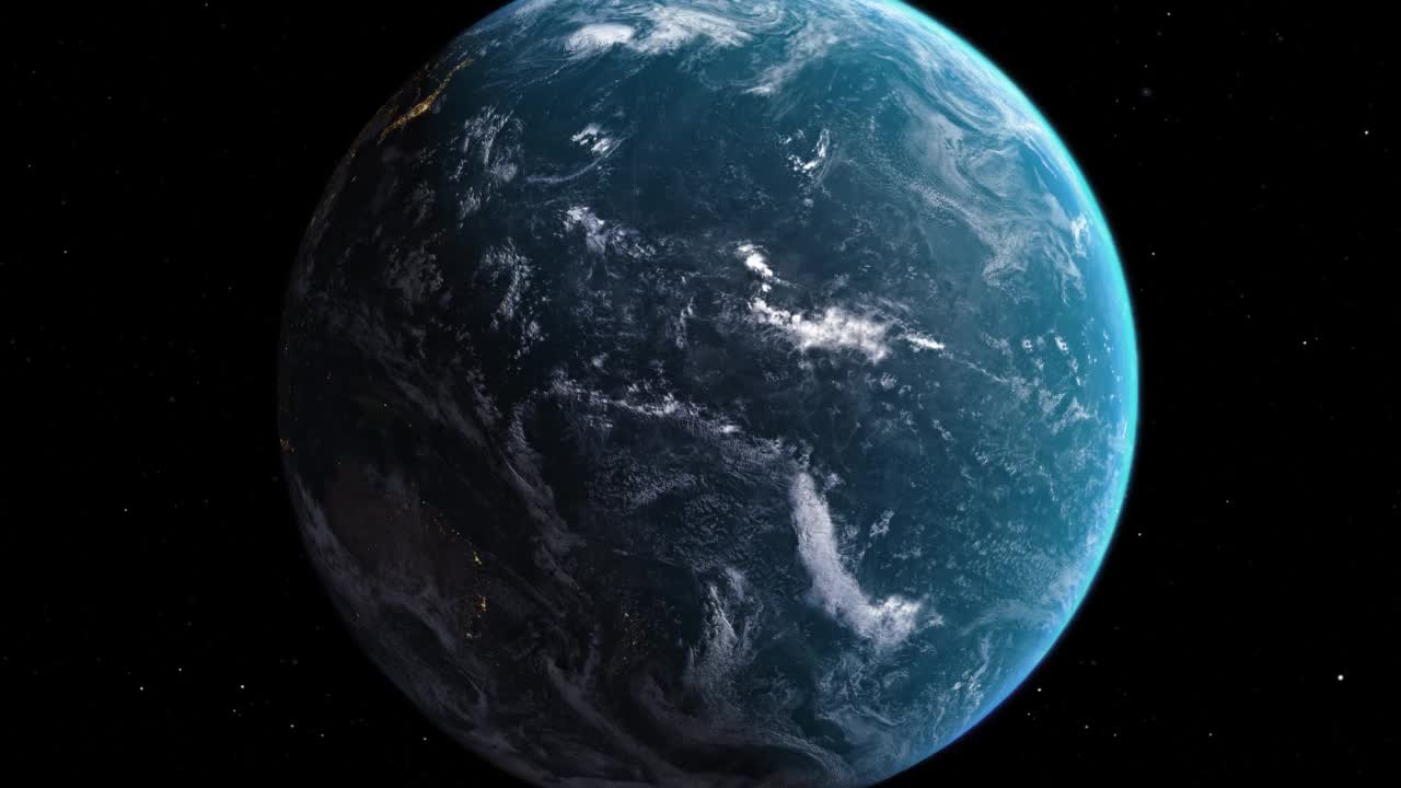 突出的巴布亚新几内亚地图，从空间放大通过4K照片真实的动画地球，与澳大利亚的全景。史诗旋转世界动画，现实的星球地球，高光，卫星，空中