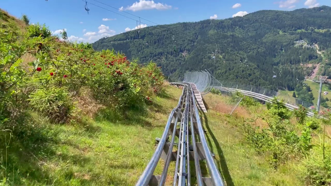 詳情圖-夏天乘坐高山過(guò)山車的第一人稱視角