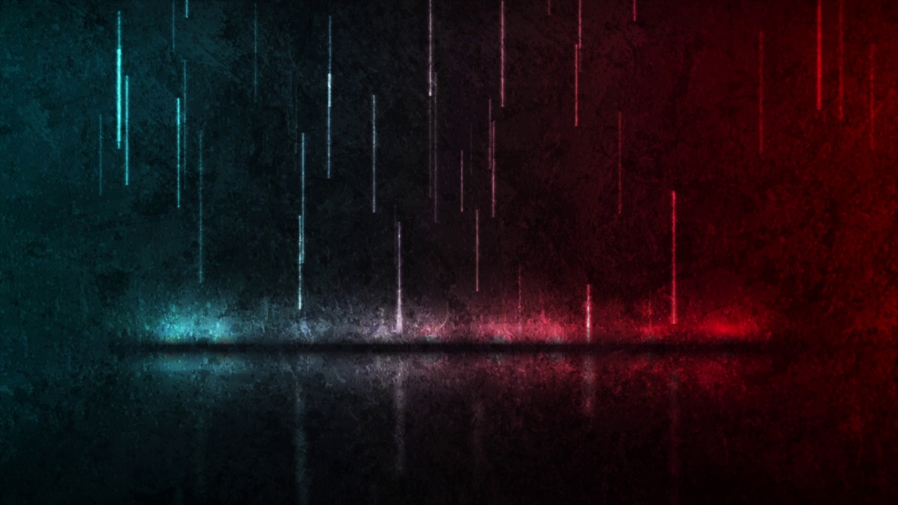 摘要霓虹激光雨在深红蓝色垃圾背景