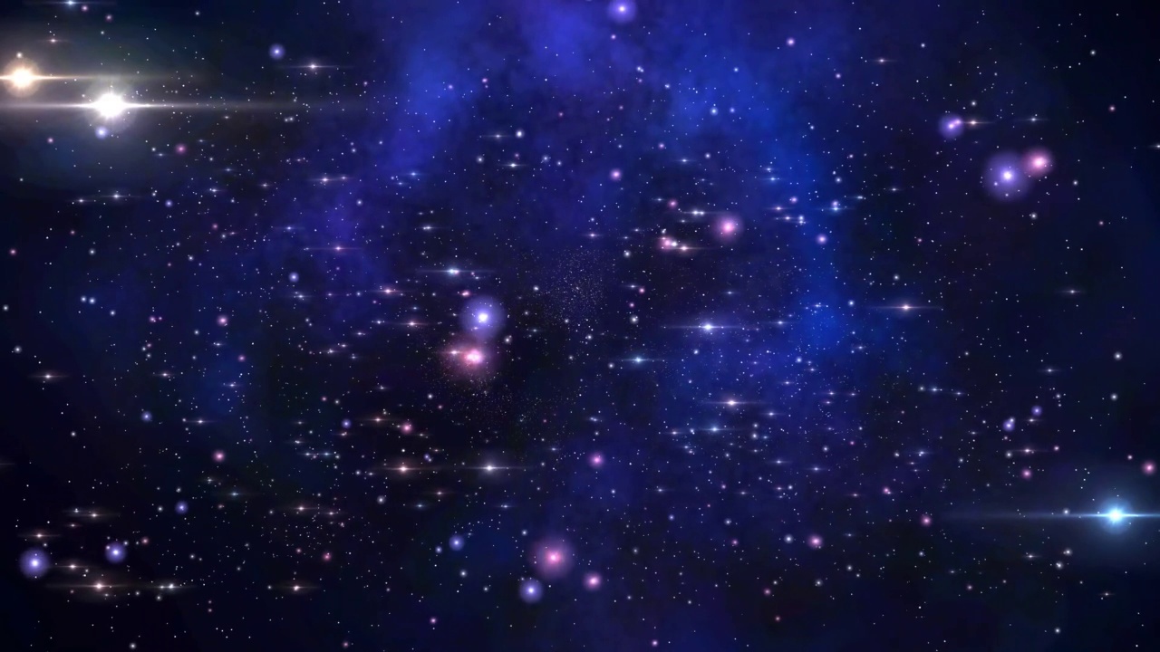 蓝色恒星发光空间星系旅行循环背景