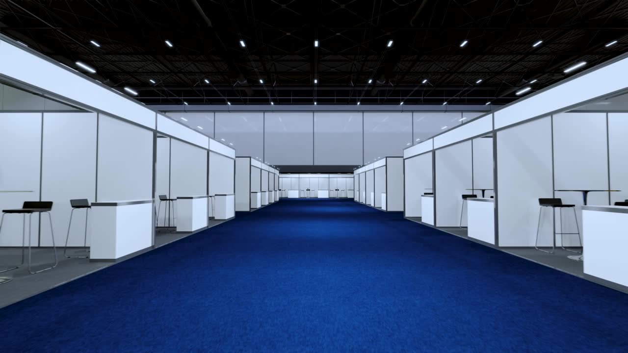 詳情圖-Motion,Exhibition代表實(shí)體模型和企業(yè)形象，展示設(shè)計(jì)?？盏恼古_(tái)設(shè)計(jì)。展廳零售攤位元素。設(shè)計(jì)貿(mào)易展?？瞻渍刮幌到y(tǒng)圖形資源。3d背景在線(xiàn)活動(dòng)，會(huì)議，現(xiàn)場(chǎng)。3,d渲染。