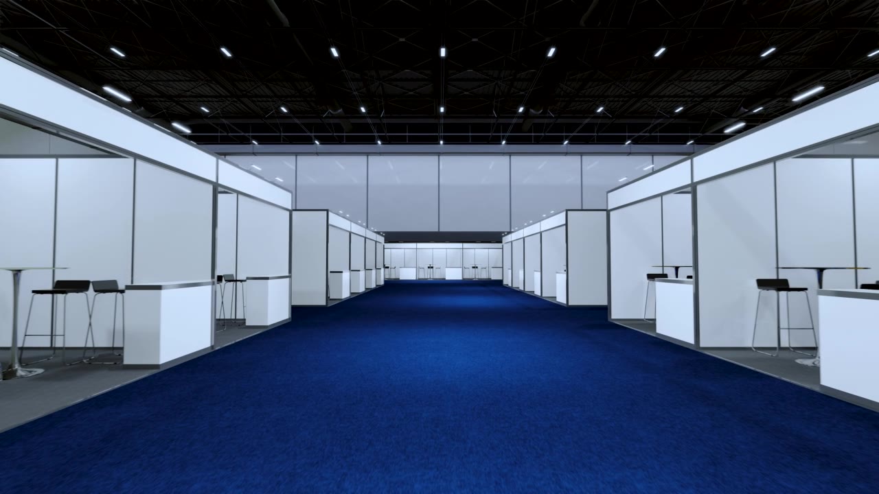 詳情圖-Motion,Exhibition代表實(shí)體模型和企業(yè)形象，展示設(shè)計(jì)?？盏恼古_(tái)設(shè)計(jì)。展廳零售攤位元素。設(shè)計(jì)貿(mào)易展?？瞻渍刮幌到y(tǒng)圖形資源。3d背景在線(xiàn)活動(dòng)，會(huì)議，現(xiàn)場(chǎng)。3,d渲染。