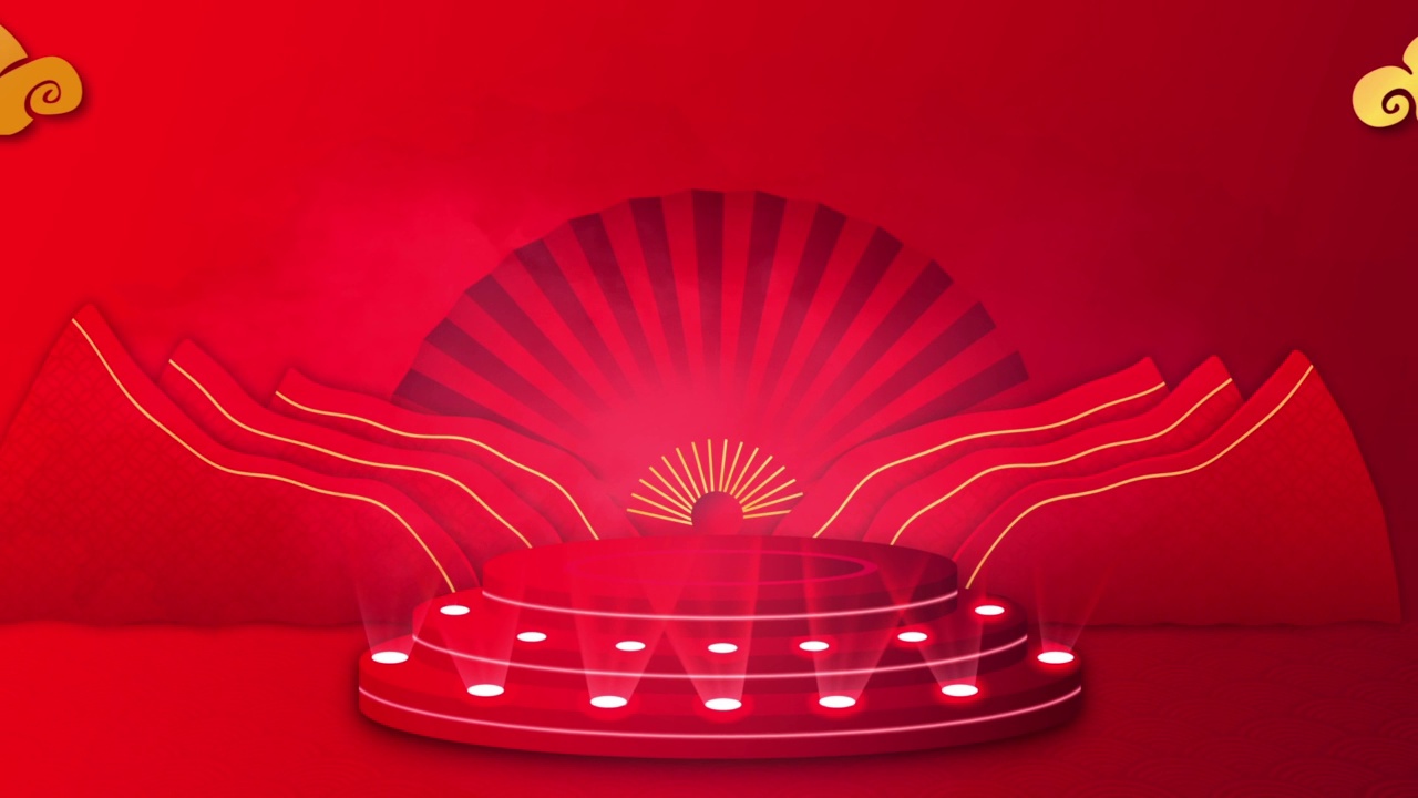 詳情圖-領(lǐng)獎(jiǎng)臺(tái)上有中國新年風(fēng)格的視頻概念