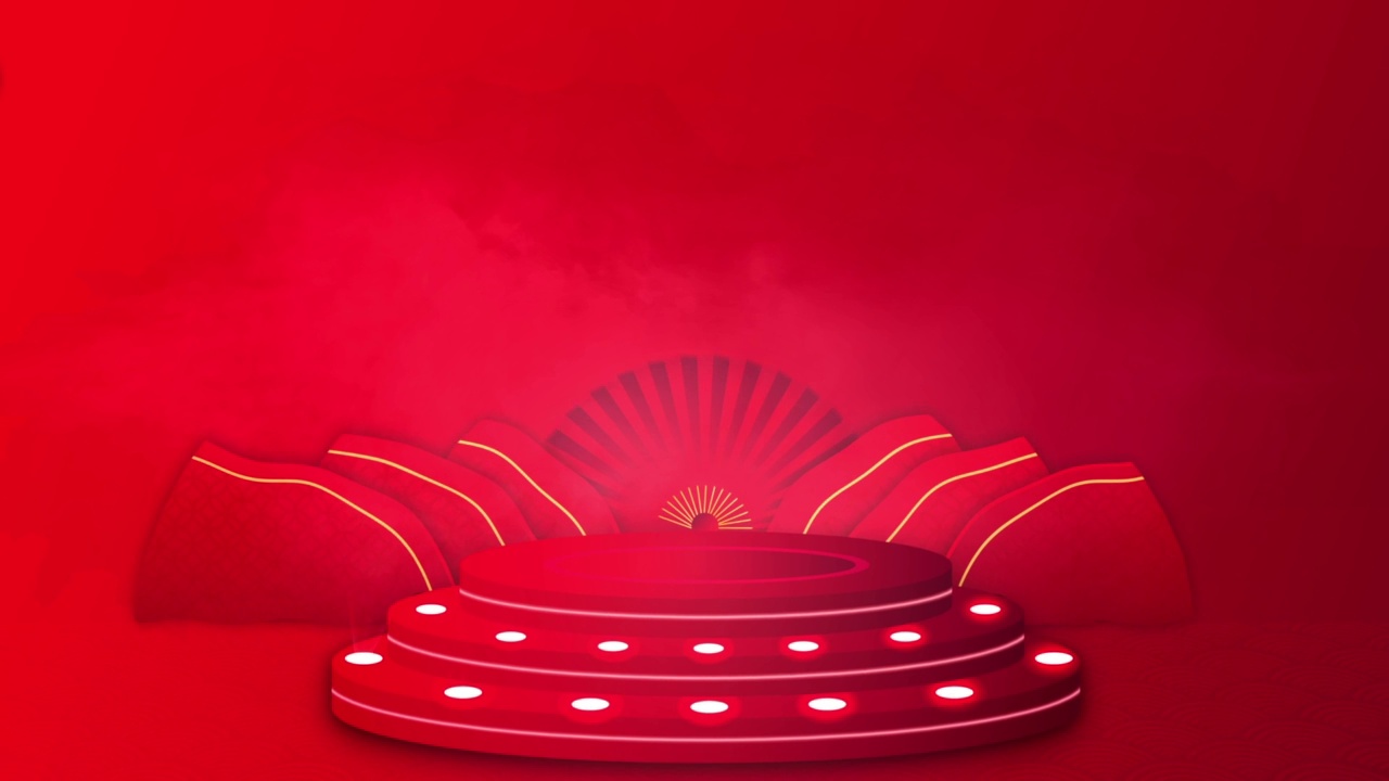 詳情圖-領(lǐng)獎(jiǎng)臺(tái)上有中國新年風(fēng)格的視頻概念