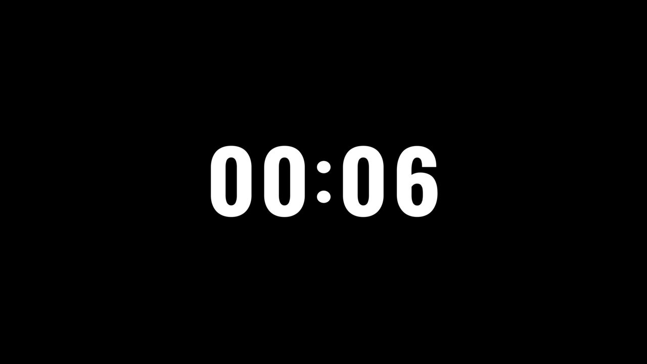 4K数字滑动倒计时实时时钟定时器在30秒到零秒。黑底白字数字。覆盖概念的元素