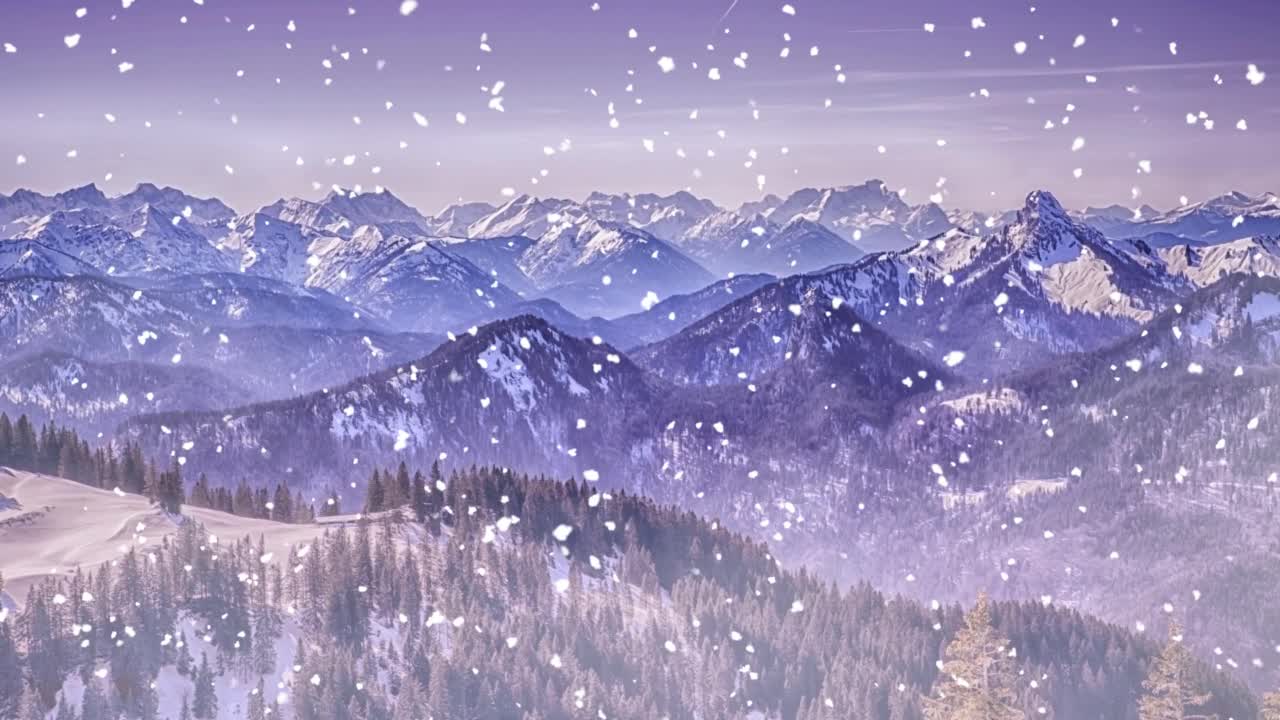 全景的雪山和雪Cinemagraph