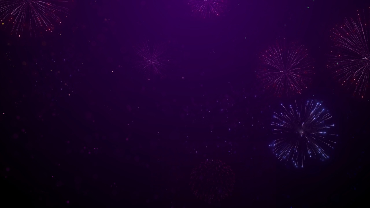 详情图-美丽的红色烟花爆炸烟黑色背景循环天空。