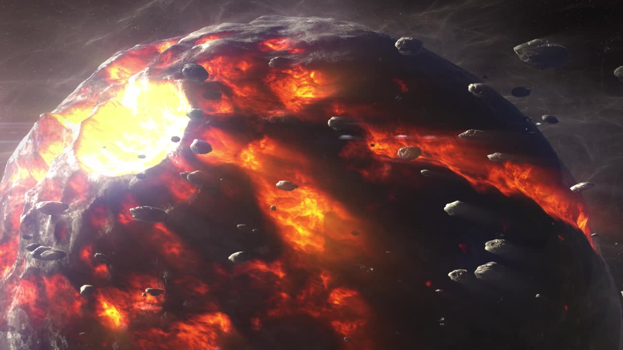 有炽热熔岩岩浆和小行星的死亡星球，深太空