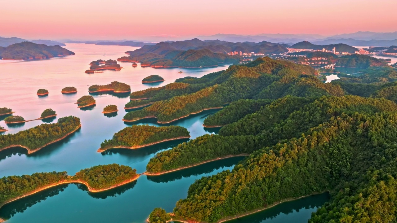 杭州千岛湖鸟瞰图