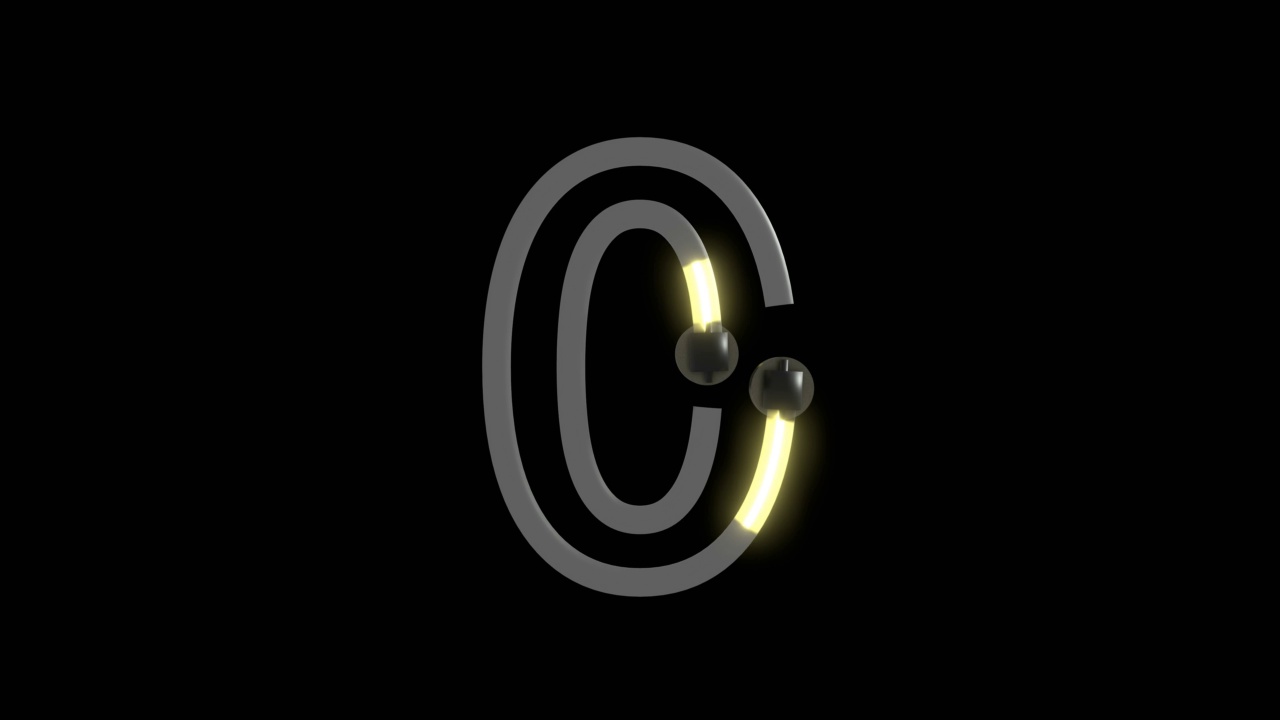 黄色霓虹灯主题字体编号0