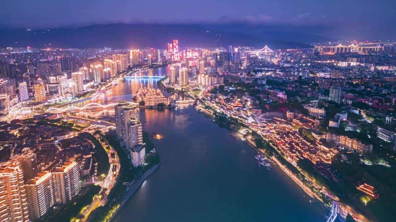詳情圖-中國(guó)福州城市夜景的航拍