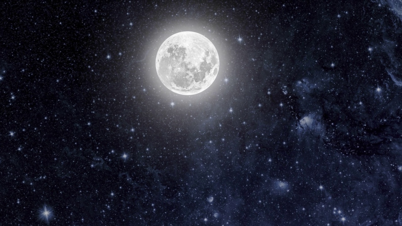 圣诞节的背景夜空，有星星、月亮和云彩