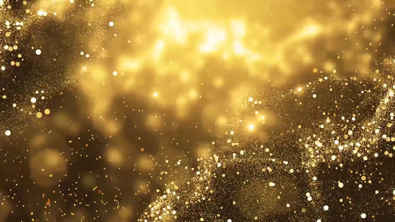 金光闪耀颗粒散景，假日概念。
