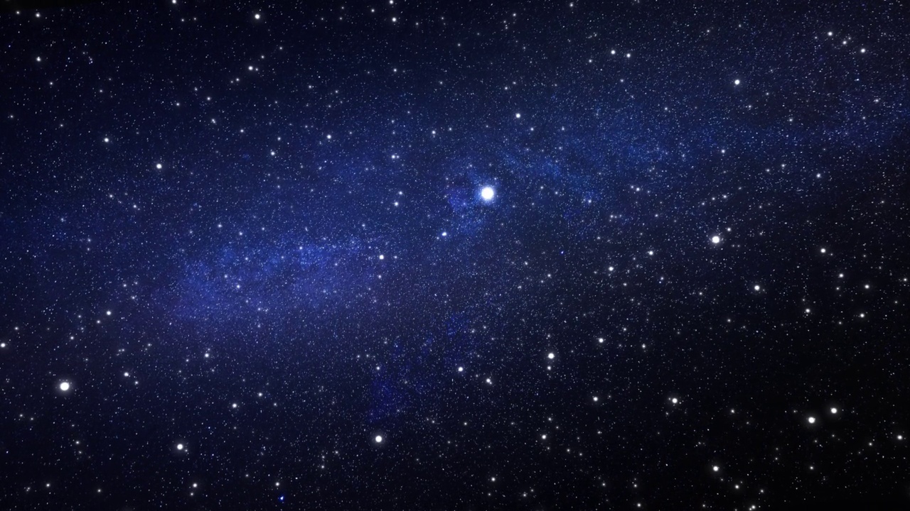 詳情圖-飛越太空中明亮的藍(lán)色恒星和星云。