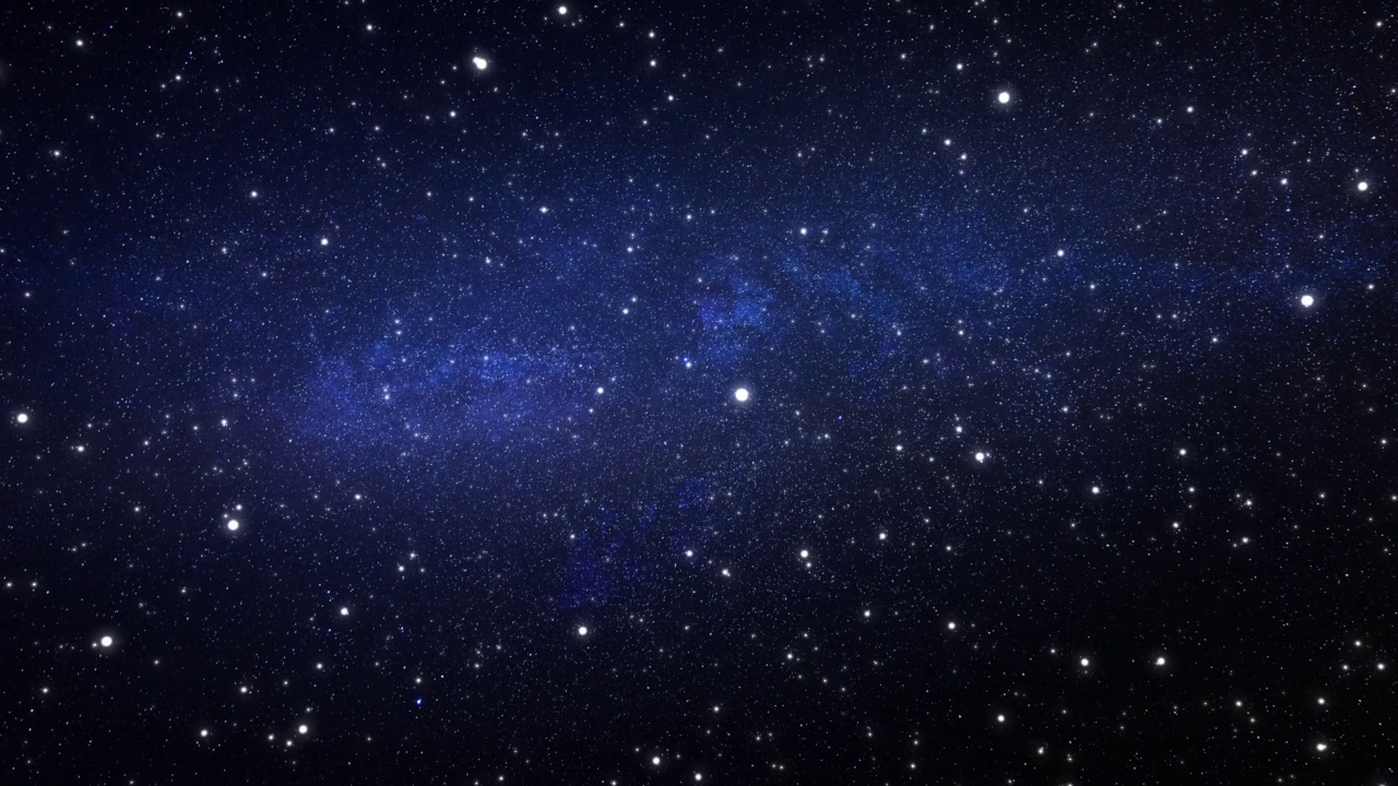詳情圖-飛越太空中明亮的藍(lán)色恒星和星云。
