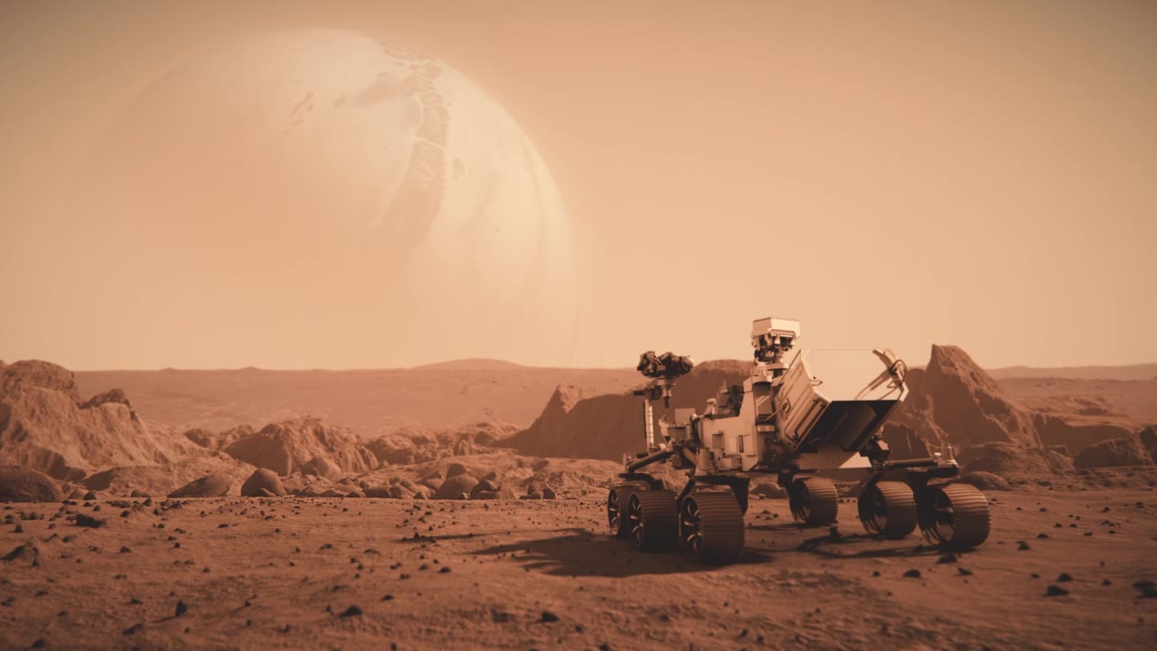 詳情圖-美國宇航局的火星漫游者穿越火星表面向土星進發(fā)的鏡頭