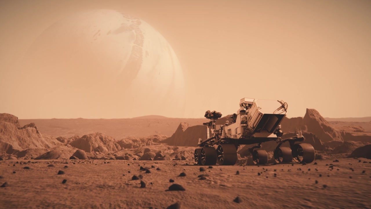 詳情圖-美國宇航局的火星漫游者穿越火星表面向土星進發(fā)的鏡頭