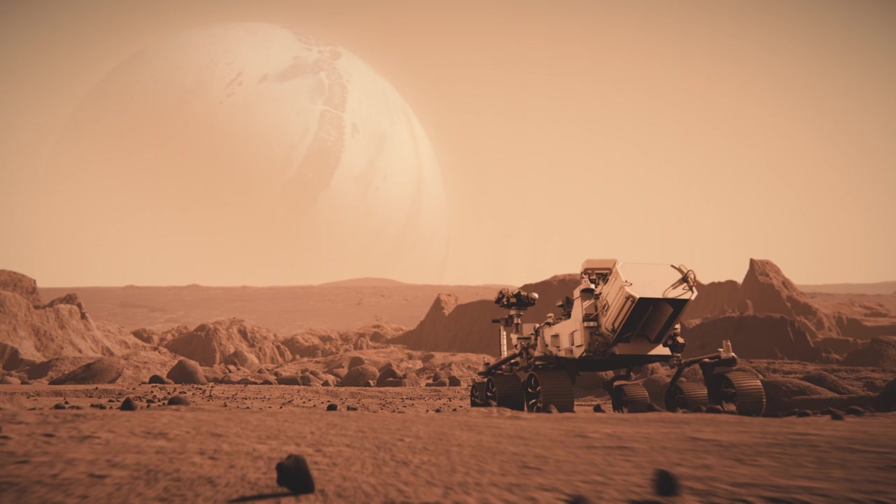 詳情圖-美國宇航局的火星漫游者穿越火星表面向土星進發(fā)的鏡頭