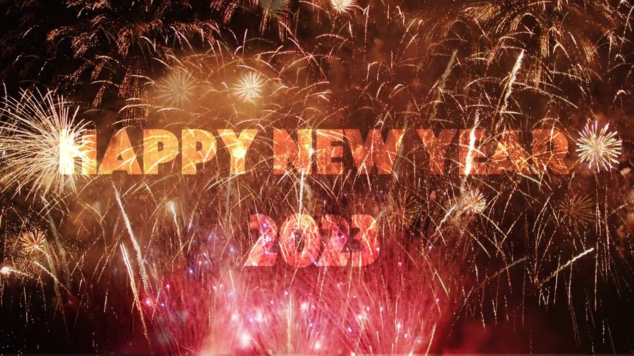 詳情圖-2023新年快樂煙花慶祝背景