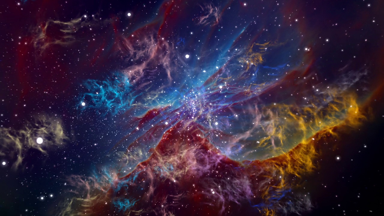 超新星诞生。宇宙大爆炸。《穿越星辰》色彩斑斓的星云