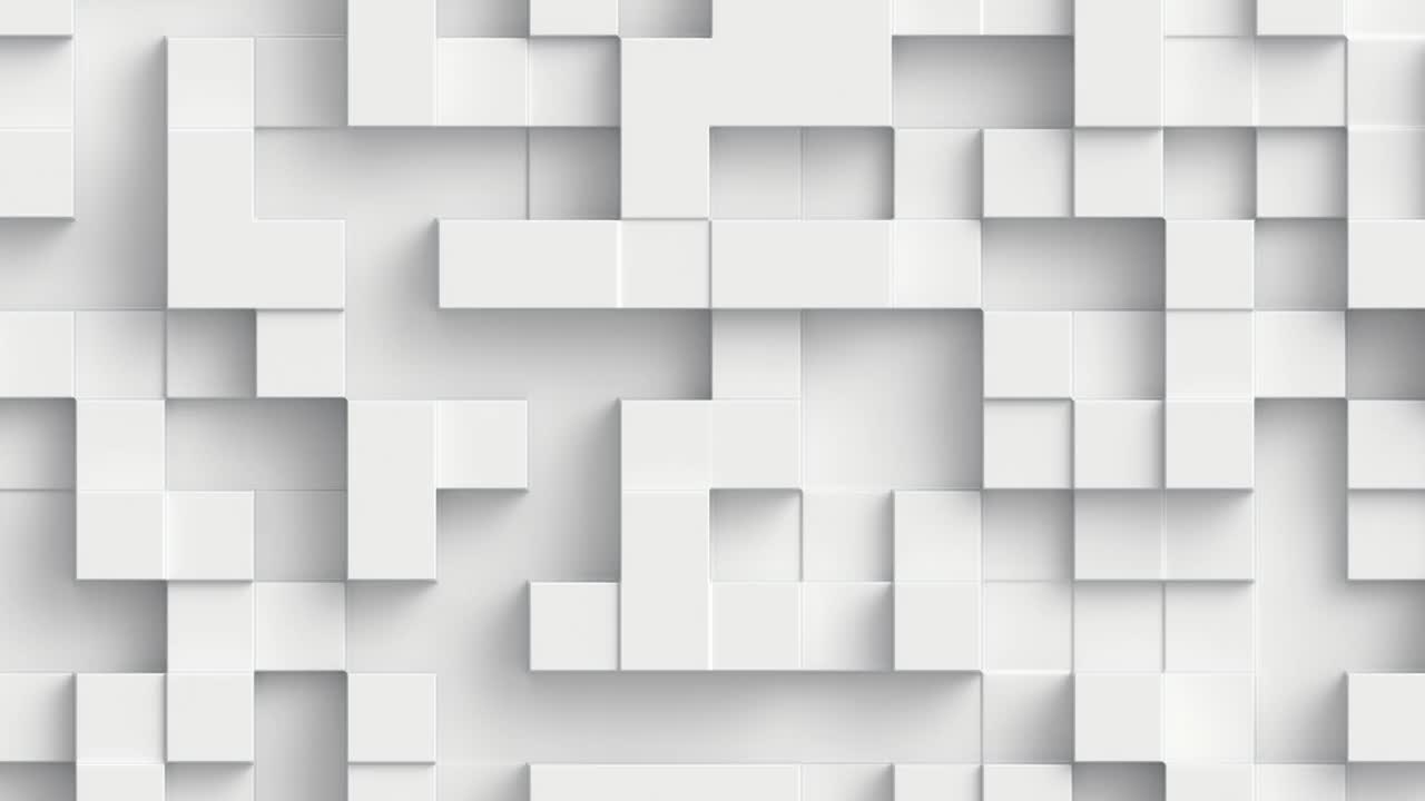 白色几何立方体抽象背景。