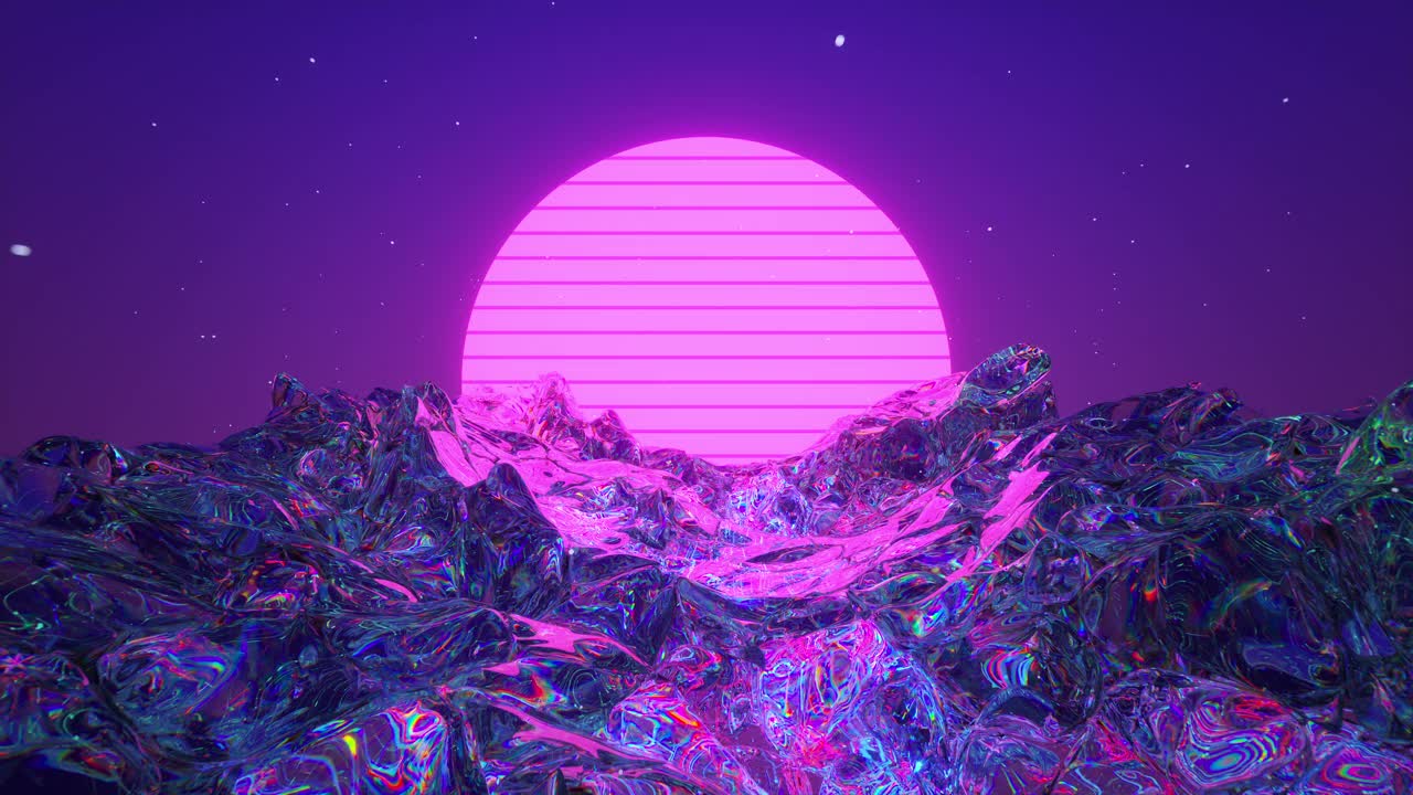 未来幻想景观玻璃星球可循环3D渲染动画