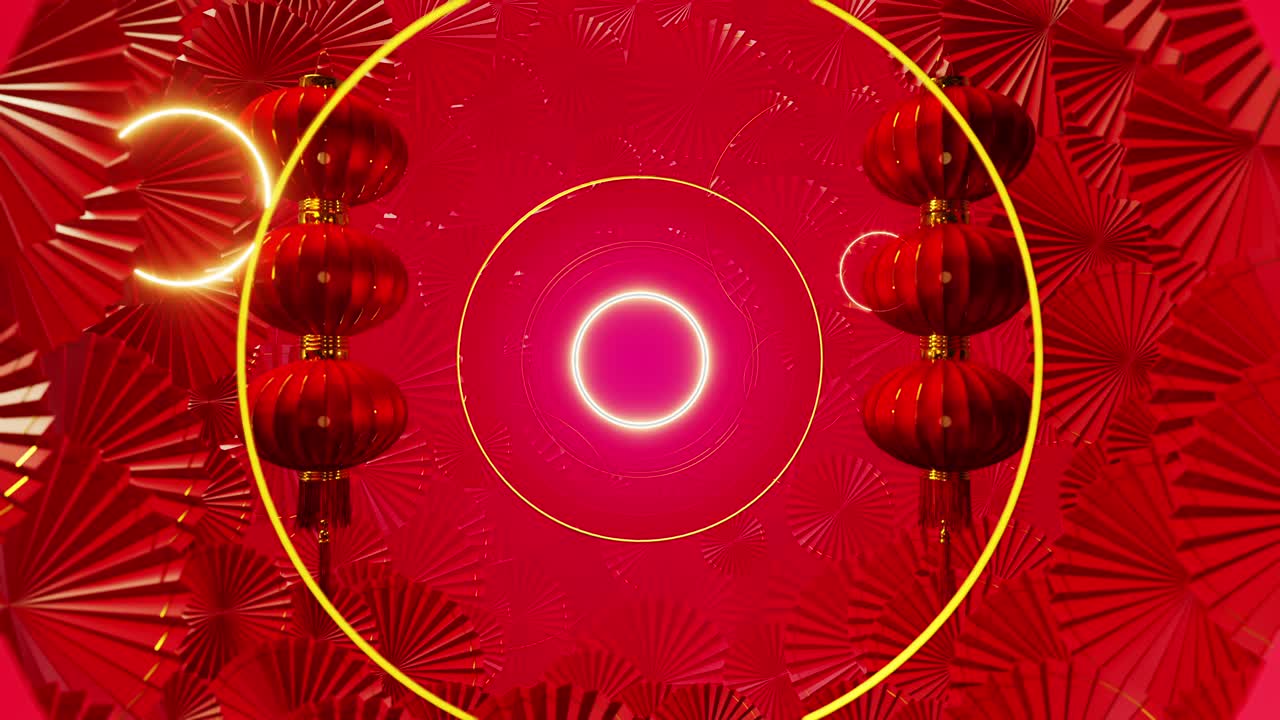 中国新年纸扇