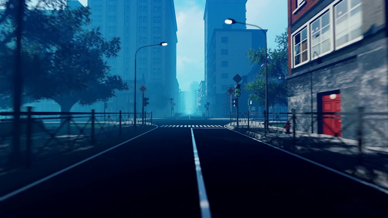 详情图-3D动画中的城市街道