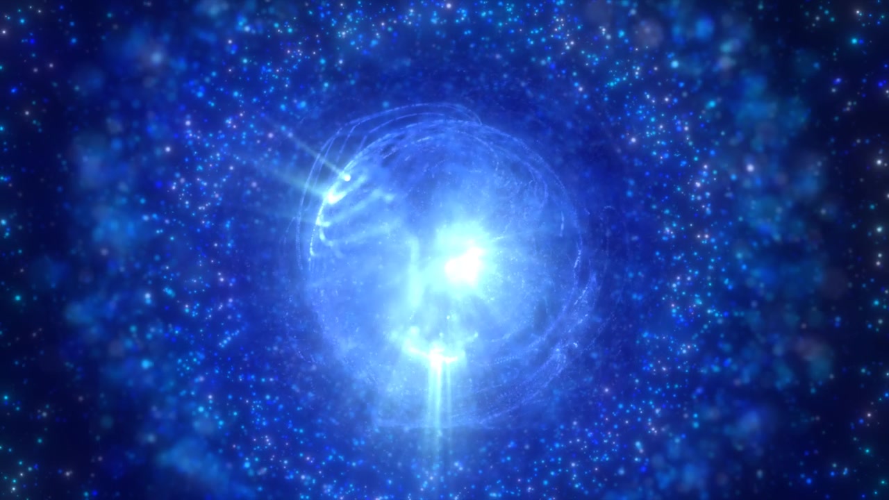 详情图-抽象未来的发光蓝色光圆形球体宇宙星从魔法高科技能量的空间星系背景。抽象的背景。视频在高质量的4k，运动设计