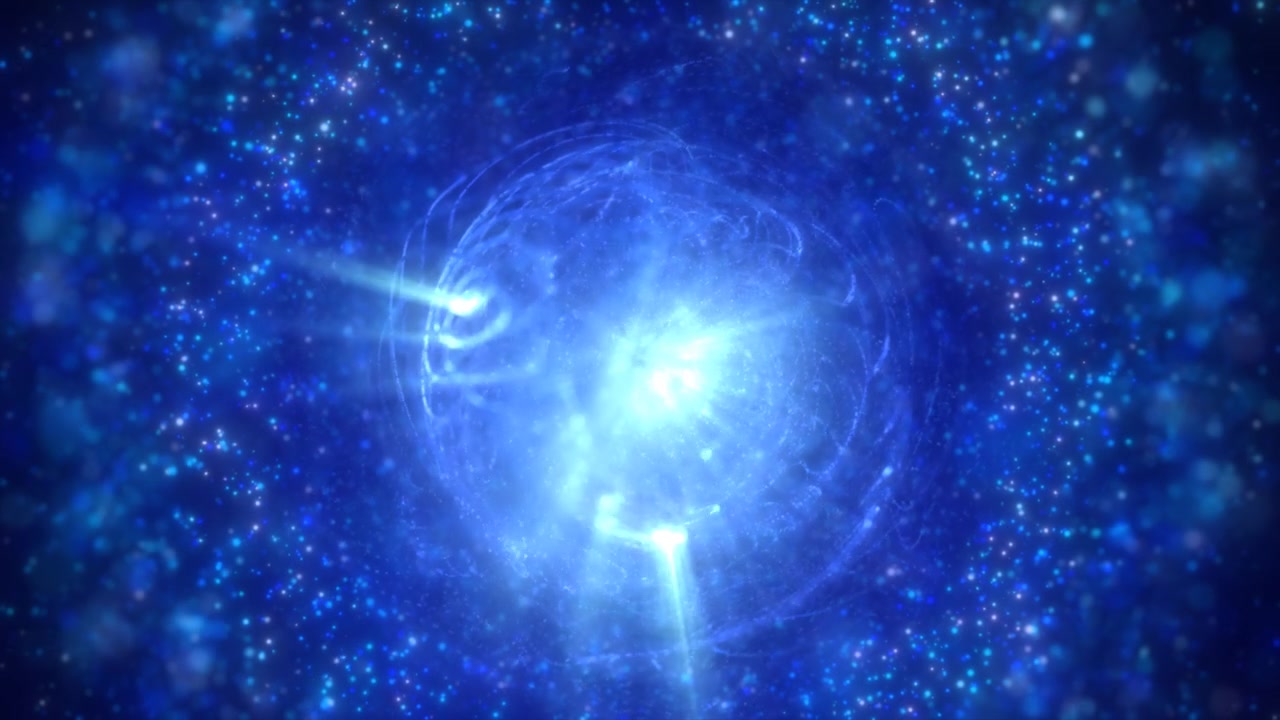 详情图-抽象未来的发光蓝色光圆形球体宇宙星从魔法高科技能量的空间星系背景。抽象的背景。视频在高质量的4k，运动设计