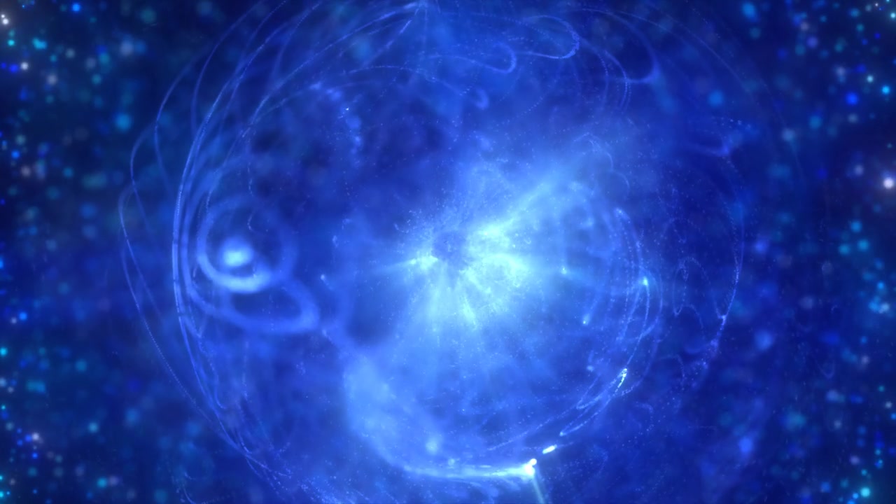 详情图-抽象未来的发光蓝色光圆形球体宇宙星从魔法高科技能量的空间星系背景。抽象的背景。视频在高质量的4k，运动设计