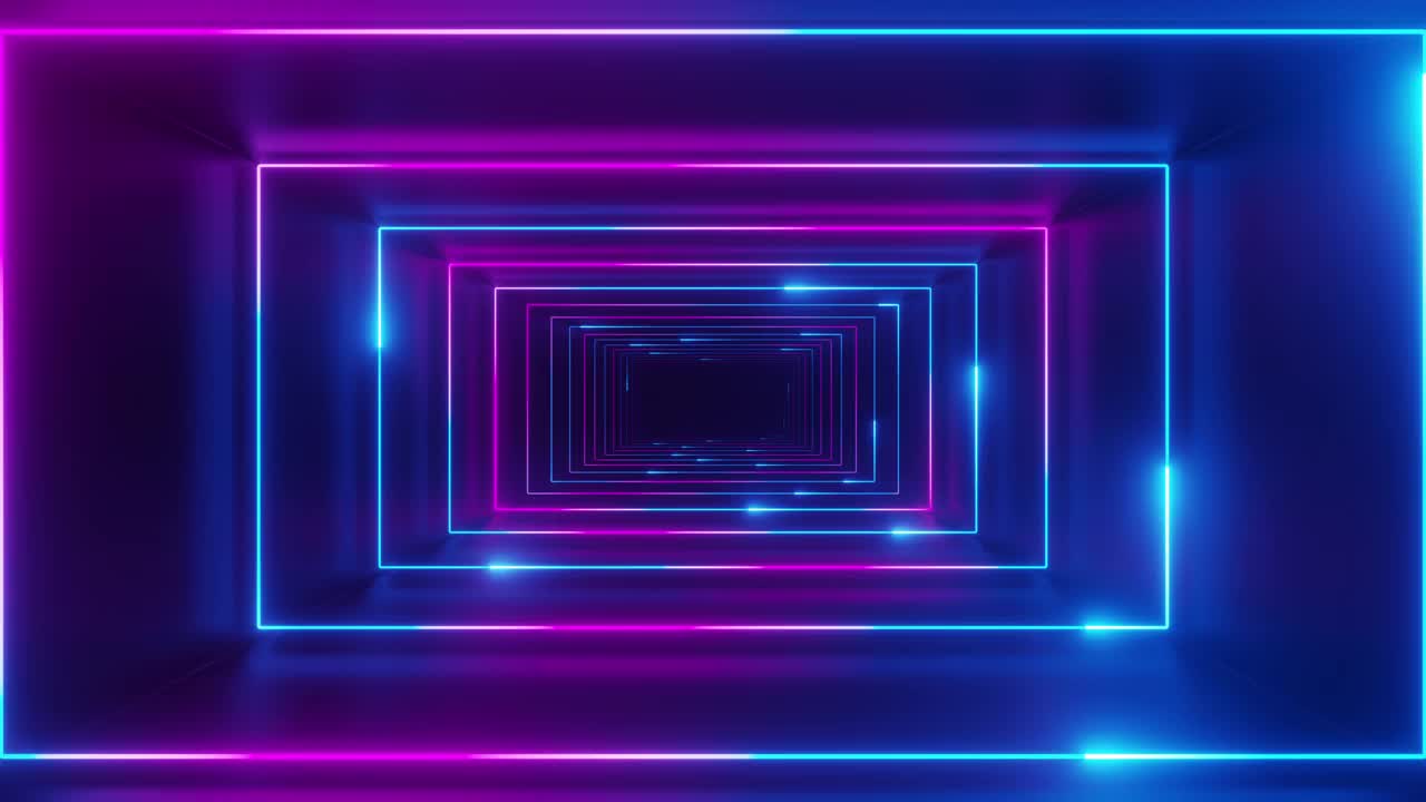 矩形霓虹灯隧道背景