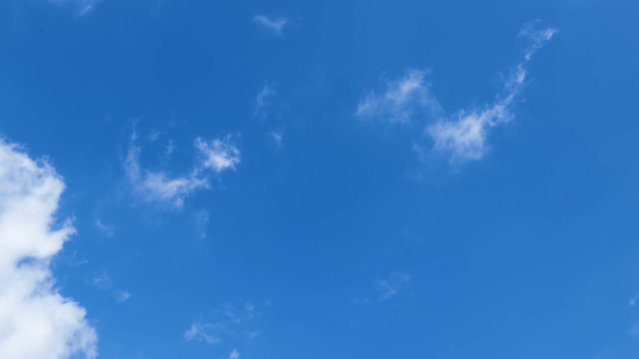 詳情圖-時(shí)光流逝白色積云在藍(lán)天，蓬松的白云自然天氣藍(lán)天