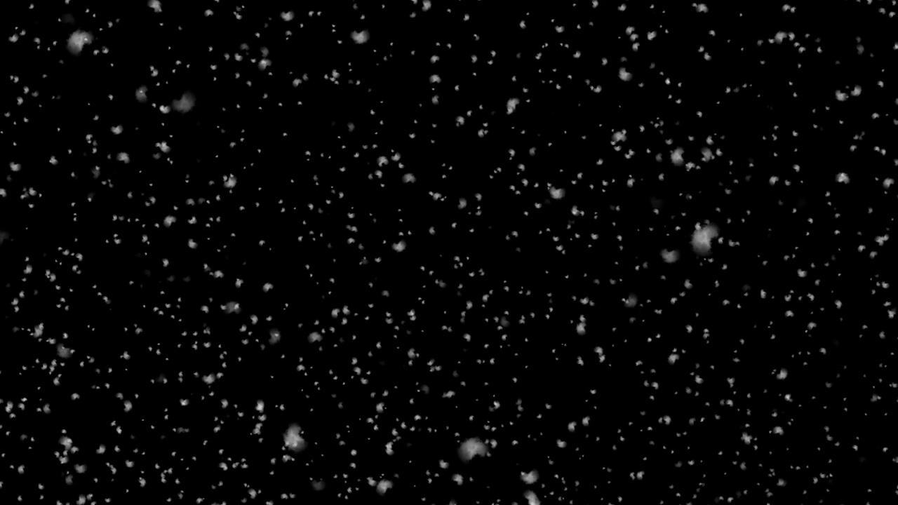 真实的雪花飘落，alpha频道。透明背景。雪精灵