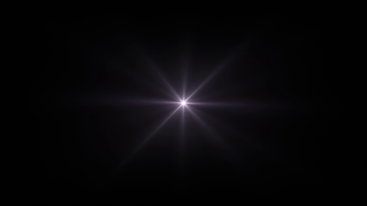 循环中心辉光星光灯光光学镜头闪光旋转动画艺术在黑色背景上的屏幕项目叠加。灯光灯光效果动态明亮的视频素材。金光星光学耀斑