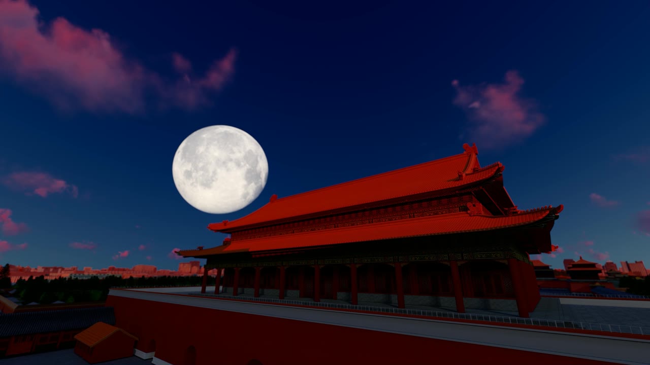 詳情圖-中秋節(jié)紫禁城的月光延時(shí)攝影