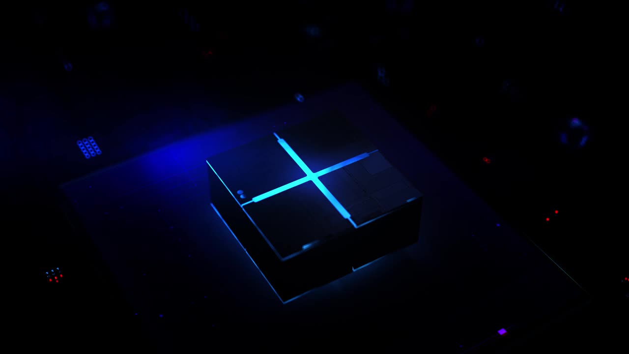 Web 3 -商人工作和触摸增强虚拟现实在夜间办公室。