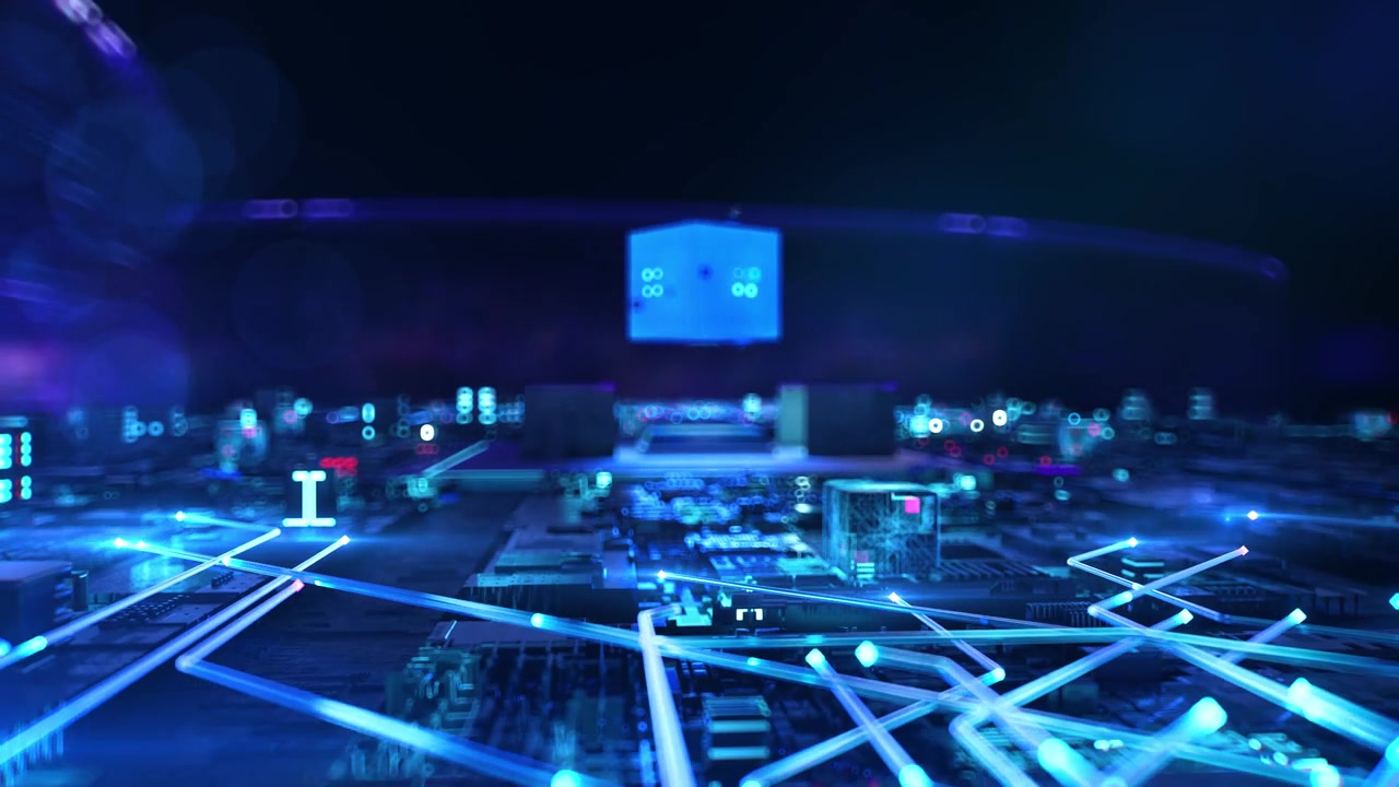 详情图-Web,3,-商人工作和触摸增强虚拟现实在夜间办公室。