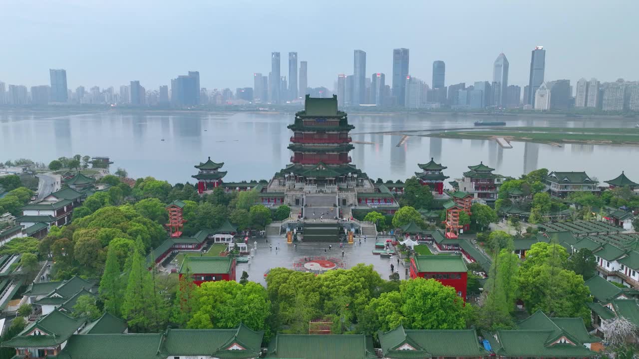 南昌滕王阁鸟瞰图